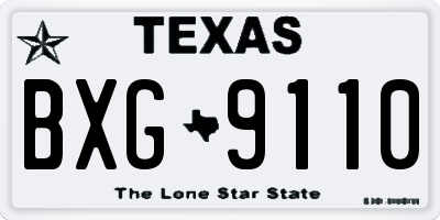 TX license plate BXG9110