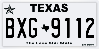 TX license plate BXG9112