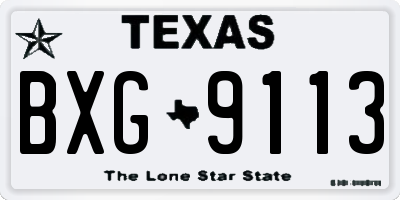 TX license plate BXG9113