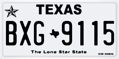 TX license plate BXG9115