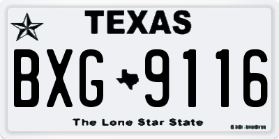 TX license plate BXG9116
