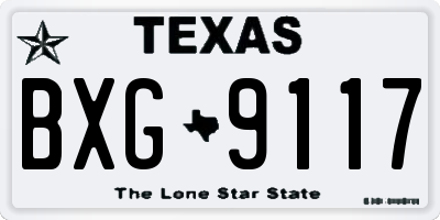 TX license plate BXG9117