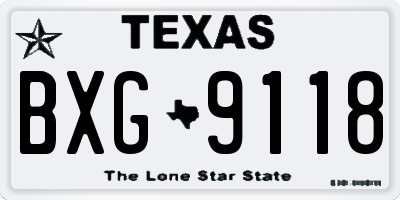 TX license plate BXG9118
