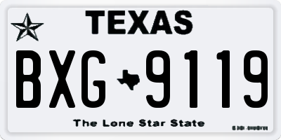 TX license plate BXG9119