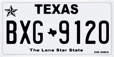 TX license plate BXG9120