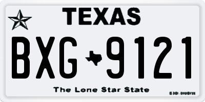 TX license plate BXG9121