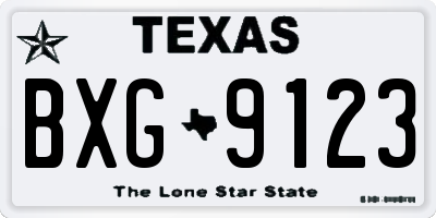 TX license plate BXG9123