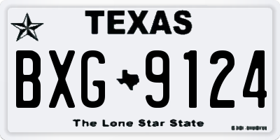 TX license plate BXG9124