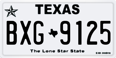 TX license plate BXG9125