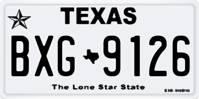 TX license plate BXG9126