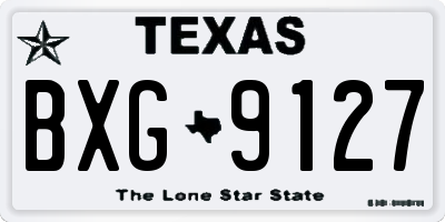 TX license plate BXG9127