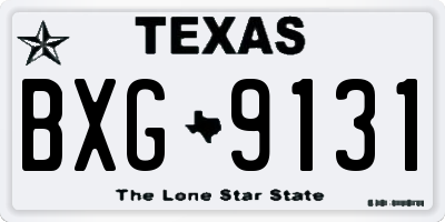 TX license plate BXG9131