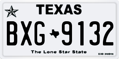 TX license plate BXG9132