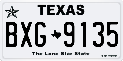 TX license plate BXG9135