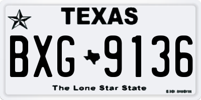 TX license plate BXG9136