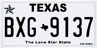 TX license plate BXG9137