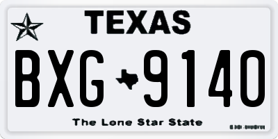 TX license plate BXG9140