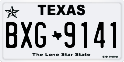 TX license plate BXG9141
