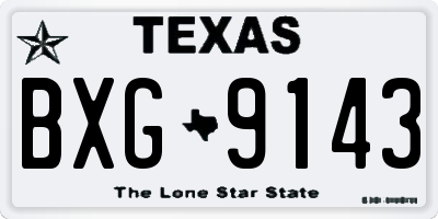 TX license plate BXG9143