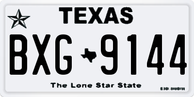 TX license plate BXG9144