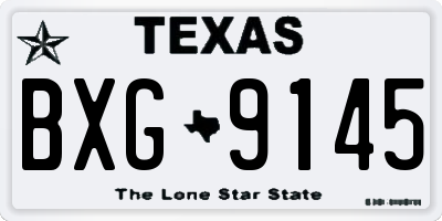 TX license plate BXG9145