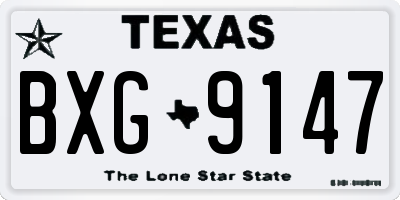 TX license plate BXG9147