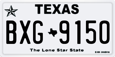 TX license plate BXG9150