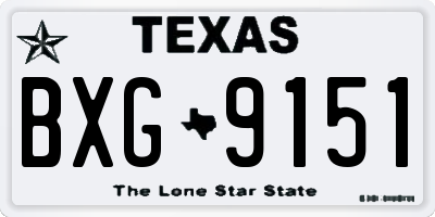TX license plate BXG9151