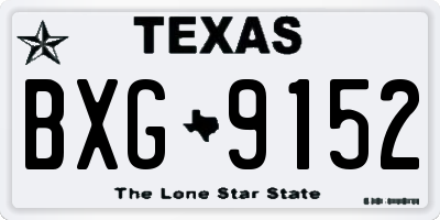 TX license plate BXG9152