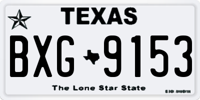 TX license plate BXG9153