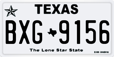 TX license plate BXG9156