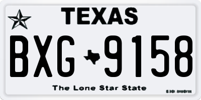 TX license plate BXG9158