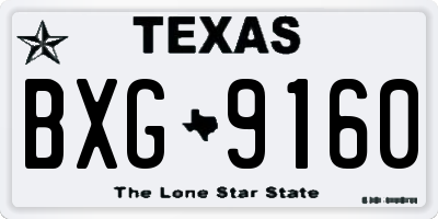 TX license plate BXG9160