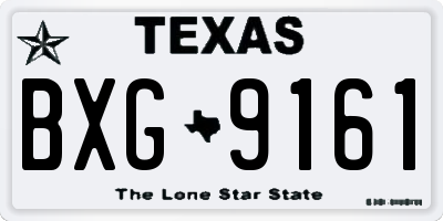 TX license plate BXG9161