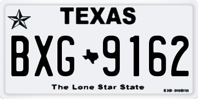 TX license plate BXG9162