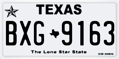 TX license plate BXG9163