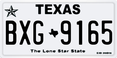 TX license plate BXG9165