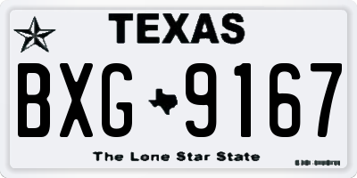 TX license plate BXG9167