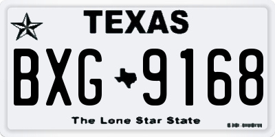 TX license plate BXG9168