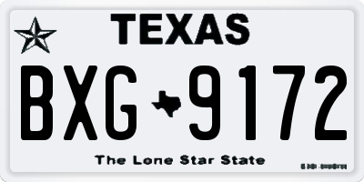 TX license plate BXG9172