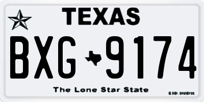 TX license plate BXG9174