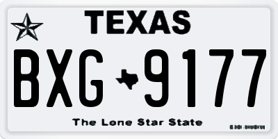 TX license plate BXG9177