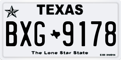TX license plate BXG9178