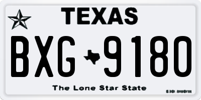 TX license plate BXG9180