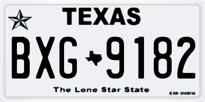 TX license plate BXG9182