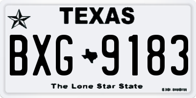TX license plate BXG9183