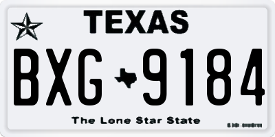 TX license plate BXG9184