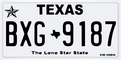 TX license plate BXG9187