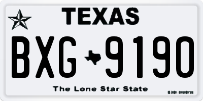 TX license plate BXG9190