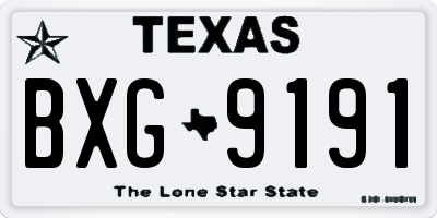 TX license plate BXG9191